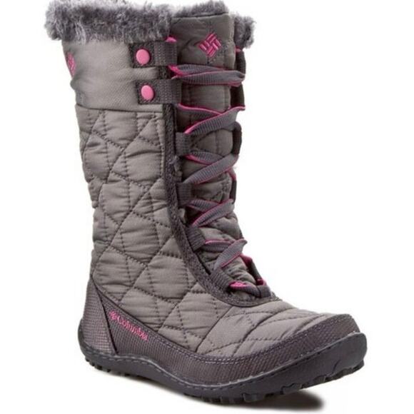 Columbia Youth Minx Mid Gray Waterproof Omni Heat Boots Size 3